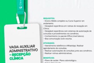 Vaga para Auxiliar Administrativo