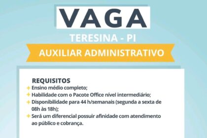 Vaga para Auxiliar Administrativo