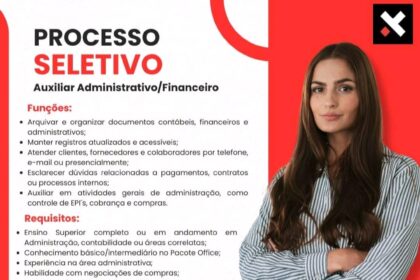 Vaga para Auxiliar Administrativo/Financeiro