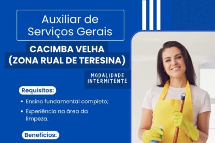 Vaga para Auxiliar de Serviços Gerais