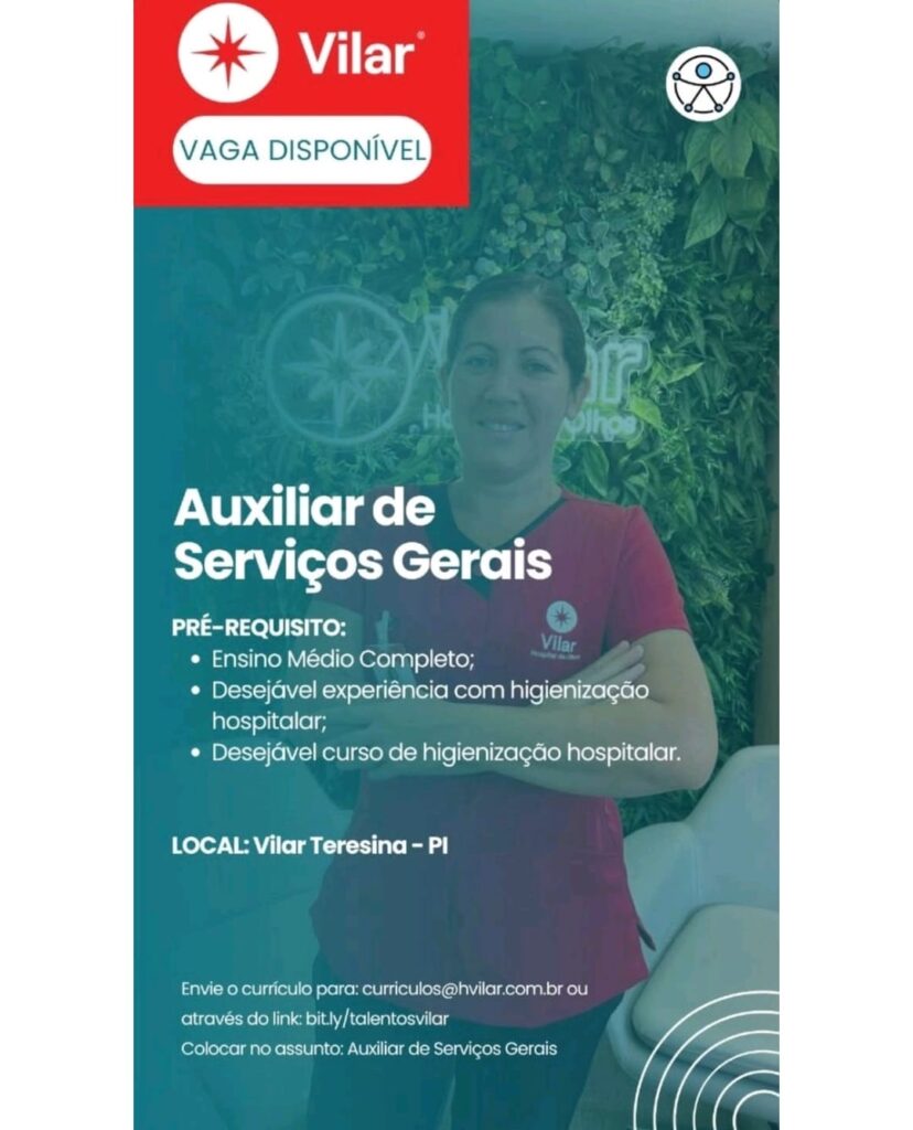 Vaga para Auxiliar de Serviços Gerais