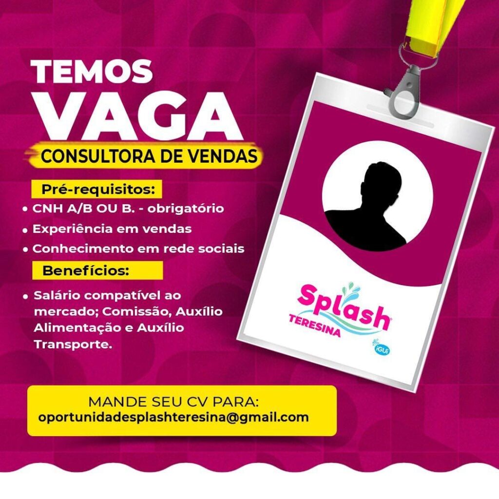 Vaga para Consultor de Vendas