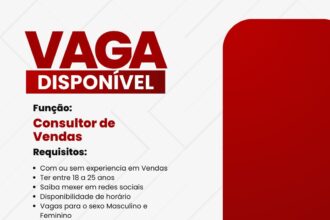 Vaga para Consultor de Vendas