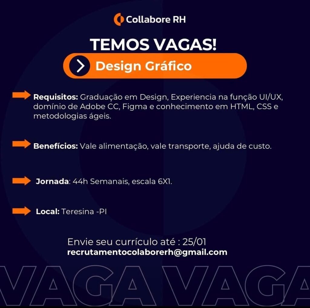 Vaga para Design Gráfico