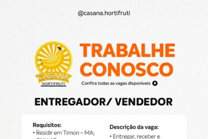 Vaga para Entregador/ Vendedor