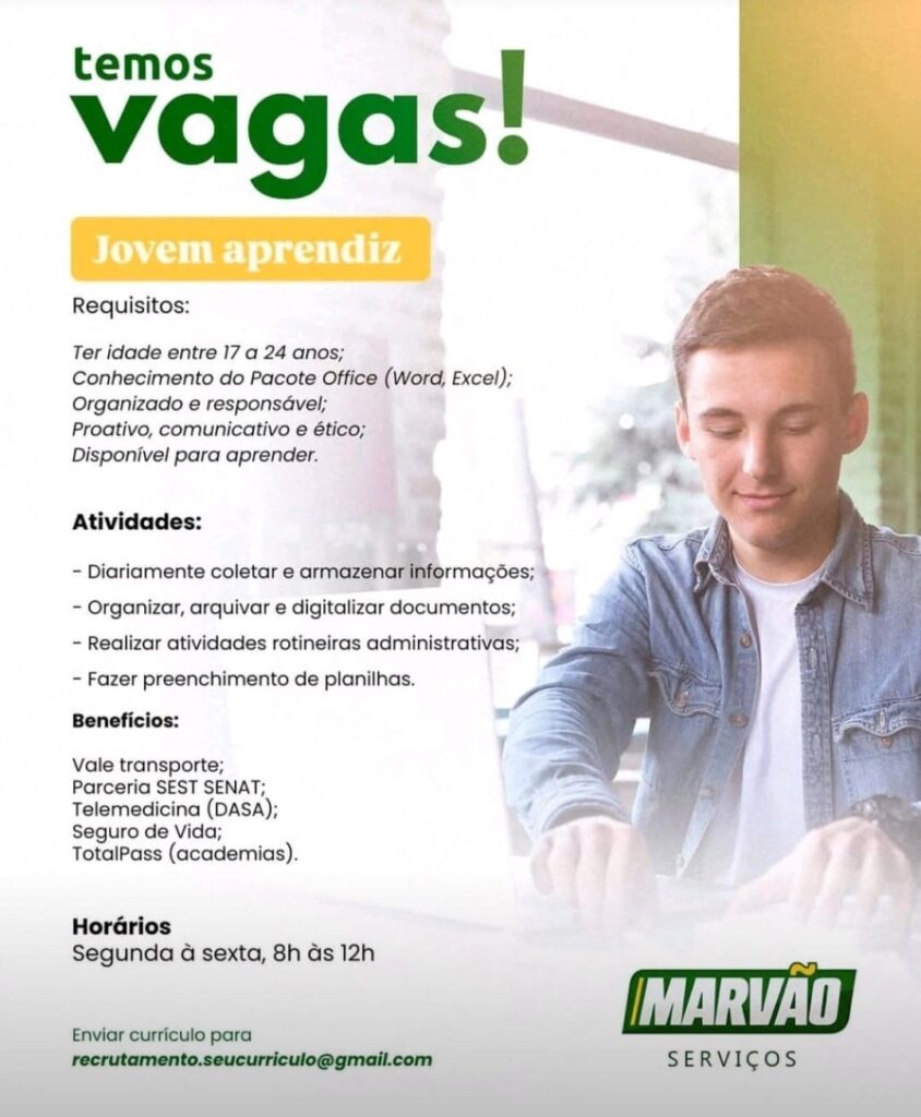 Vaga para Jovem Aprendiz