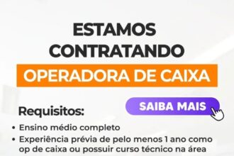 Vaga para Operadora de Caixa