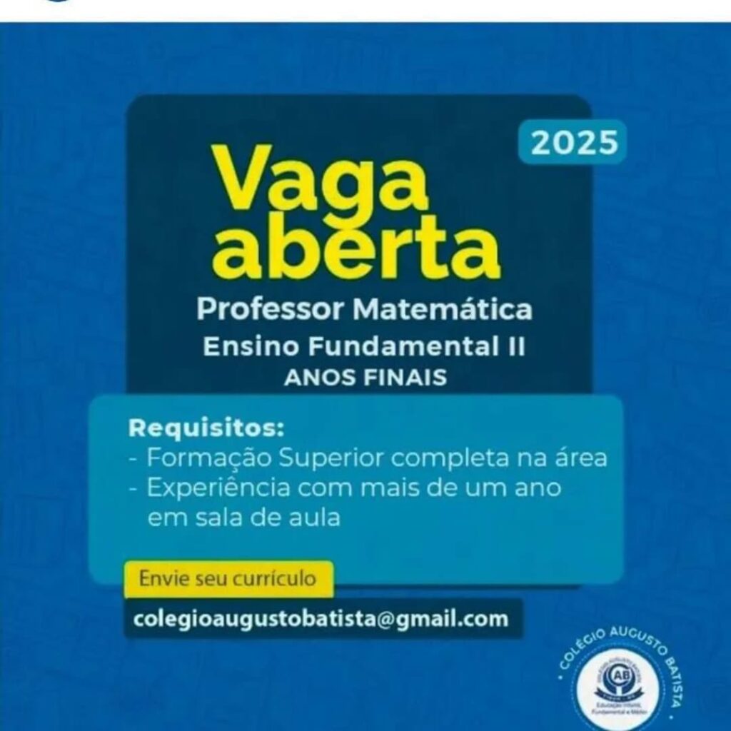 Vaga para Professor de Matemática