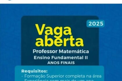 Vaga para Professor de Matemática