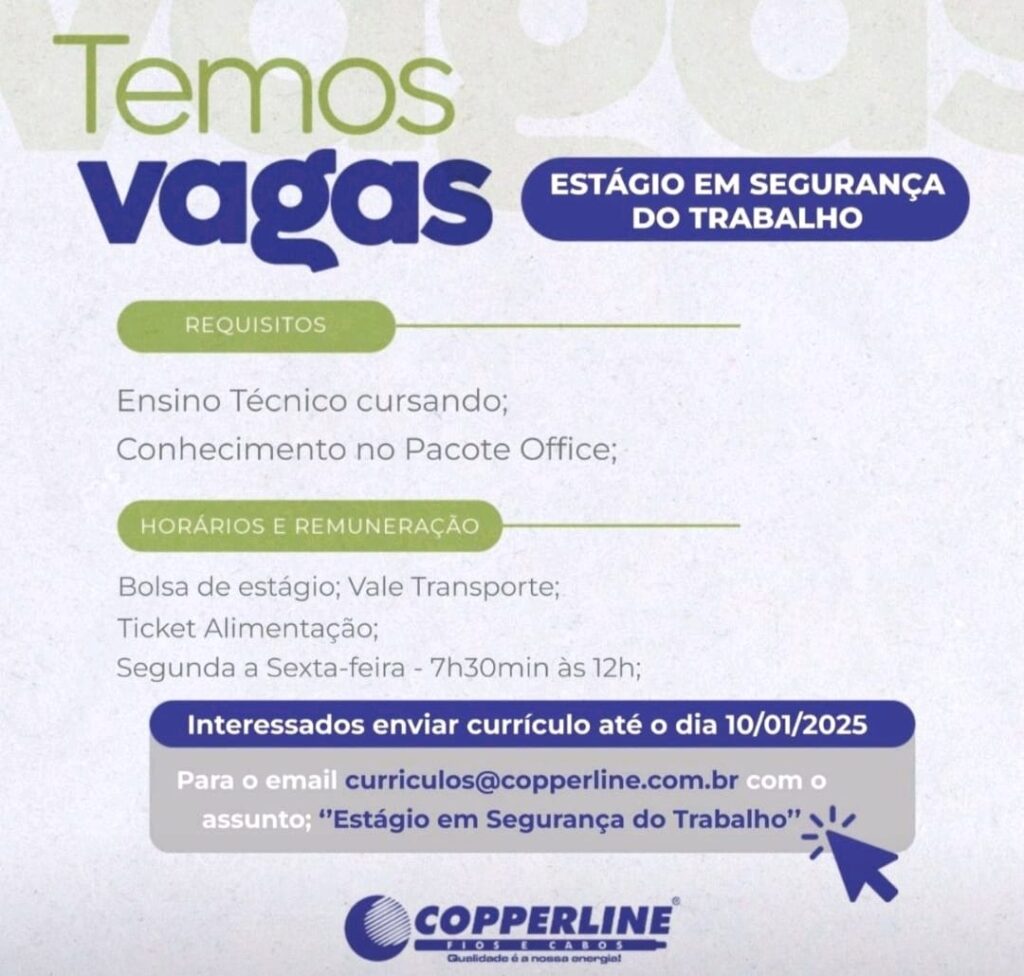 Vaga para Segurança do Trabalho