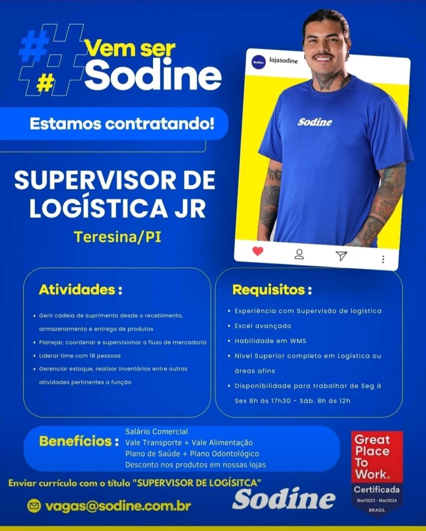 Vaga para Supervisor de Logística JR