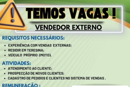 Vaga para Vendedor Externo