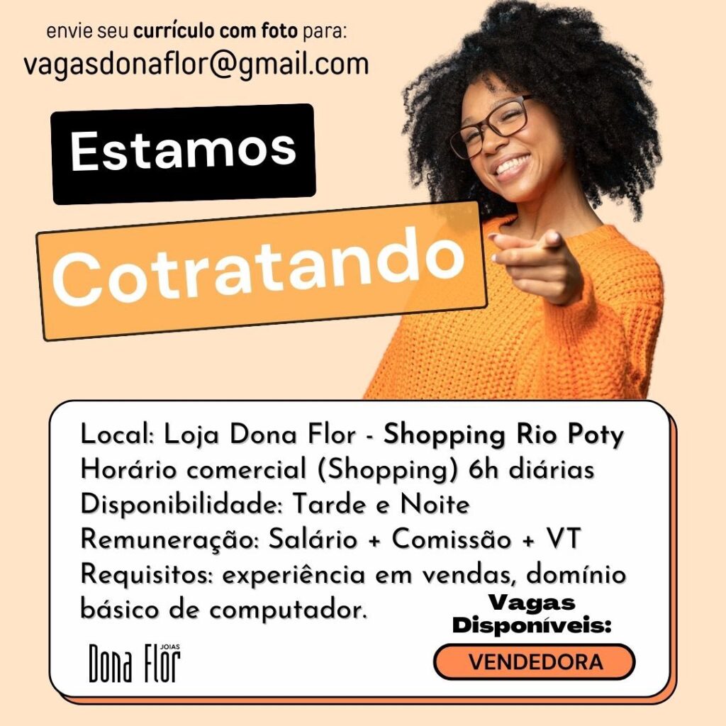 Vaga para Vendedora