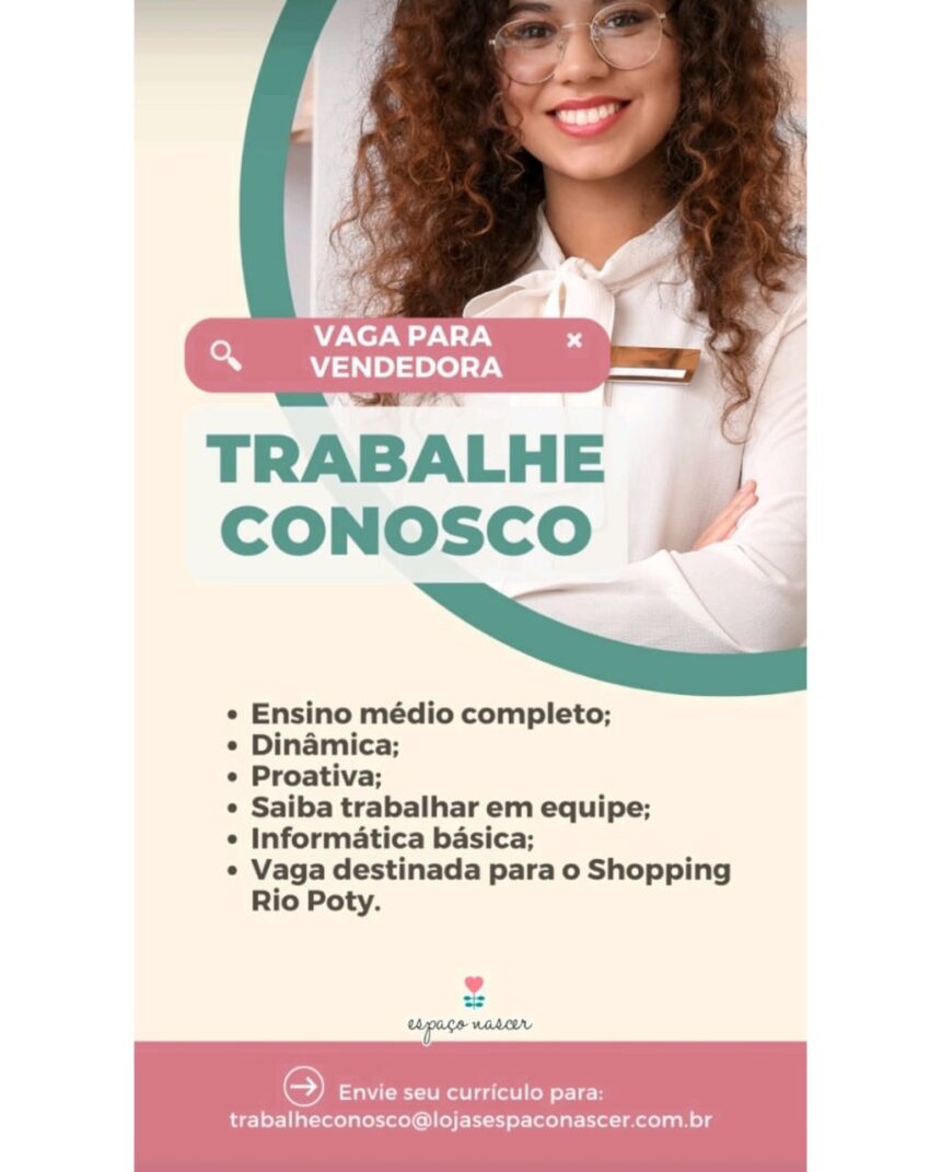 Vaga para Vendedora