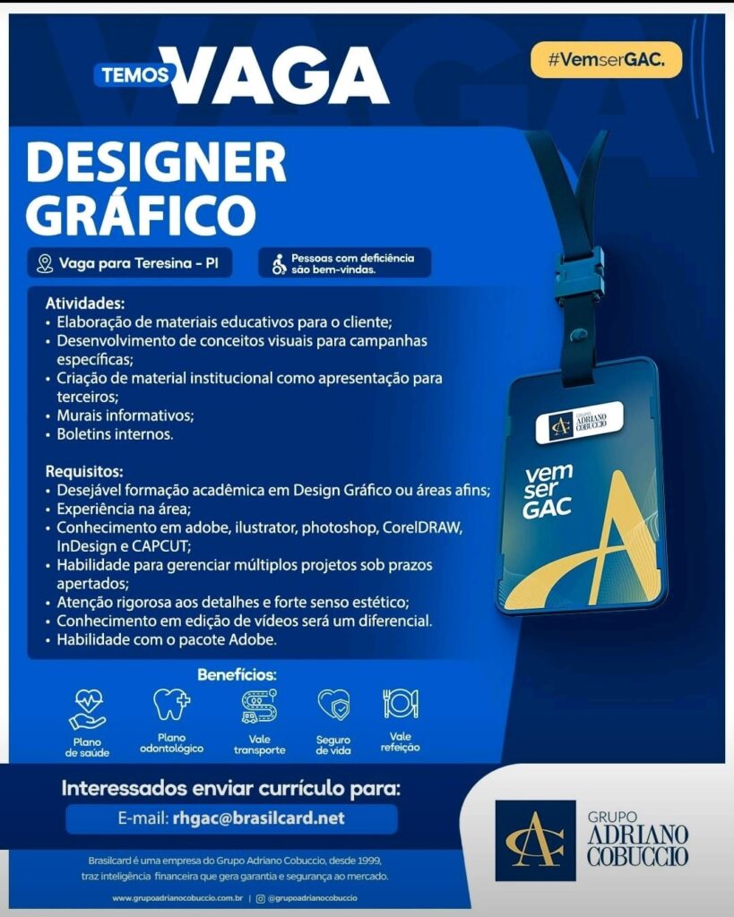 Vaga para Designer Gráfico