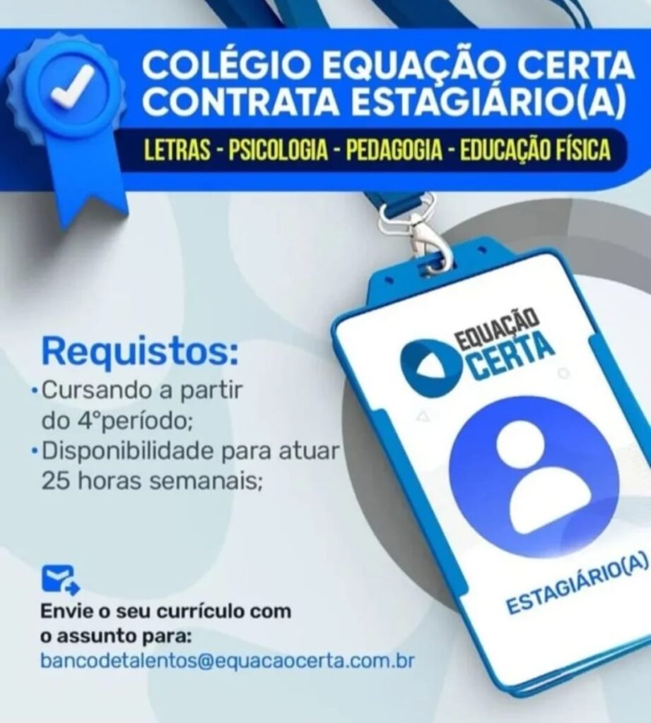 Vaga de Estágio para Ensino Superior em Teresina