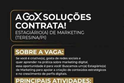 Vaga de estágio para Marketing