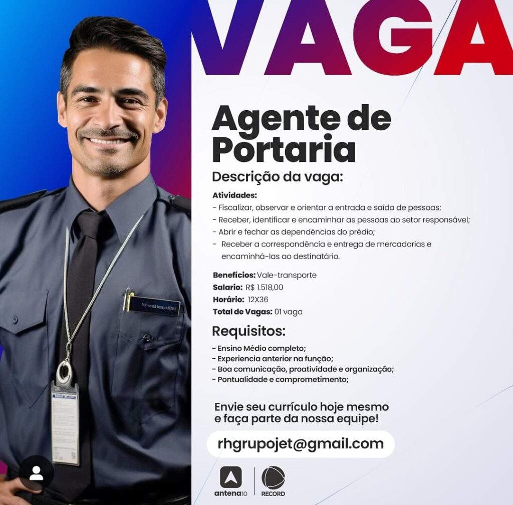 Vaga para Agente de Portaria