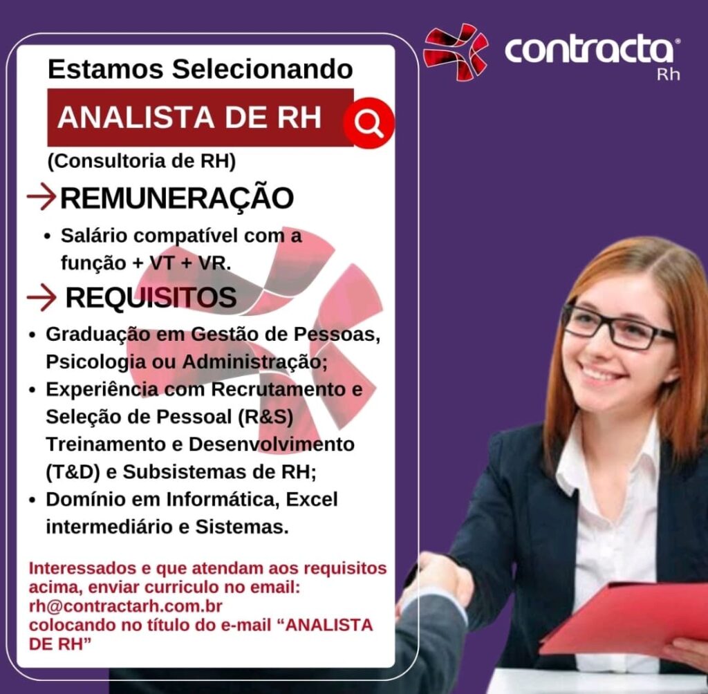 Vaga para Analista de RH