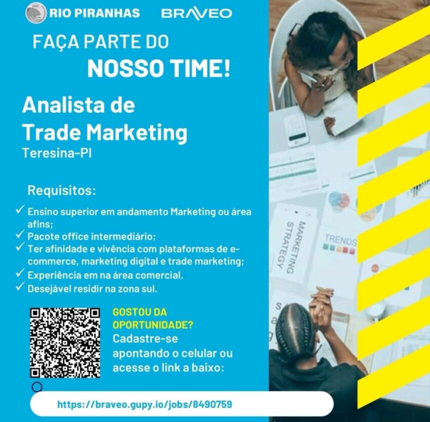 Vaga para Analista de Trade Marketing