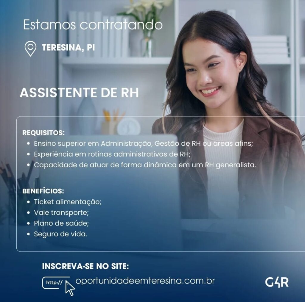 Vaga para Assistente de RH