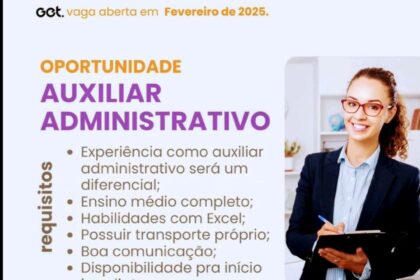 Vaga para Auxiliar Administrativo