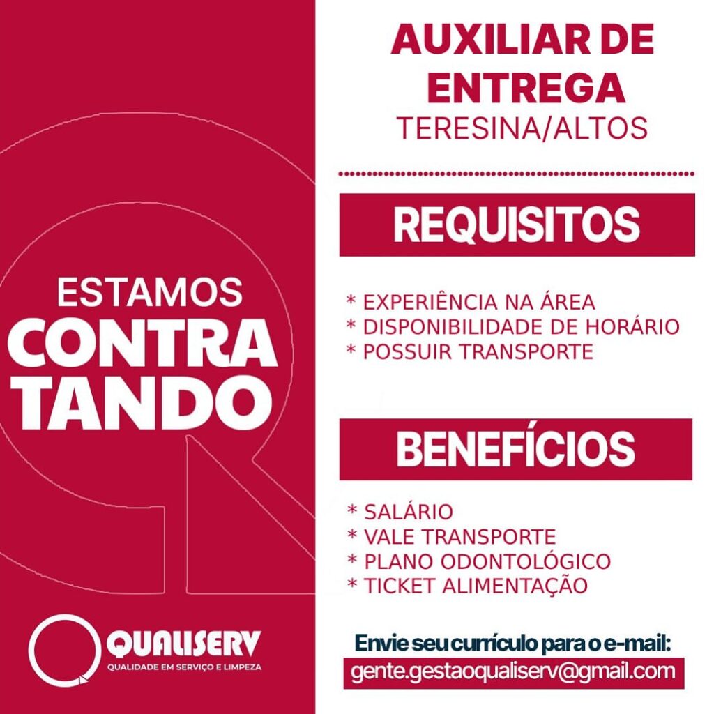 Vaga para Auxiliar de Entrega