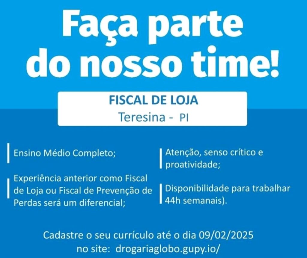 Vaga para Fiscal de Loja