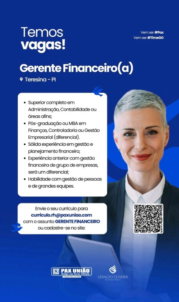 Vaga para Gerente Financeiro(a)