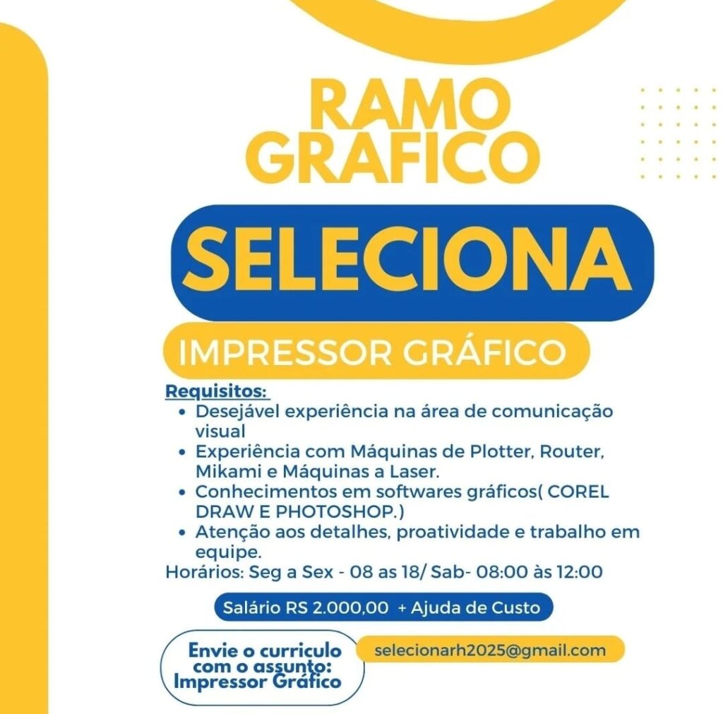 Vaga para Impressor Gráfico