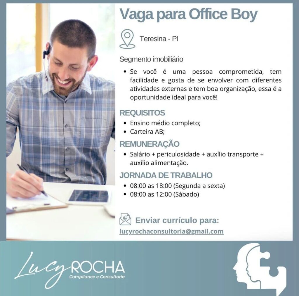 Vaga para Office Boy