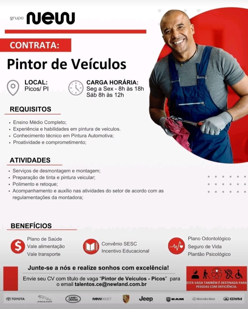 Vaga para Pintor de Veículos