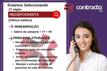 Vaga para Recepcionista