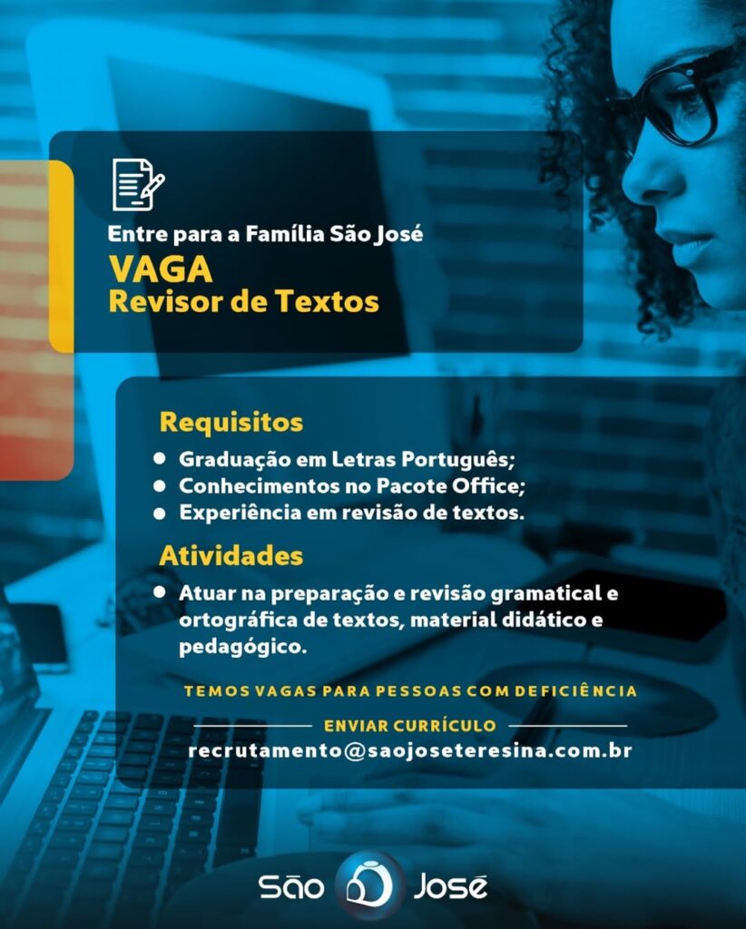 Vaga para Revisor de Textos