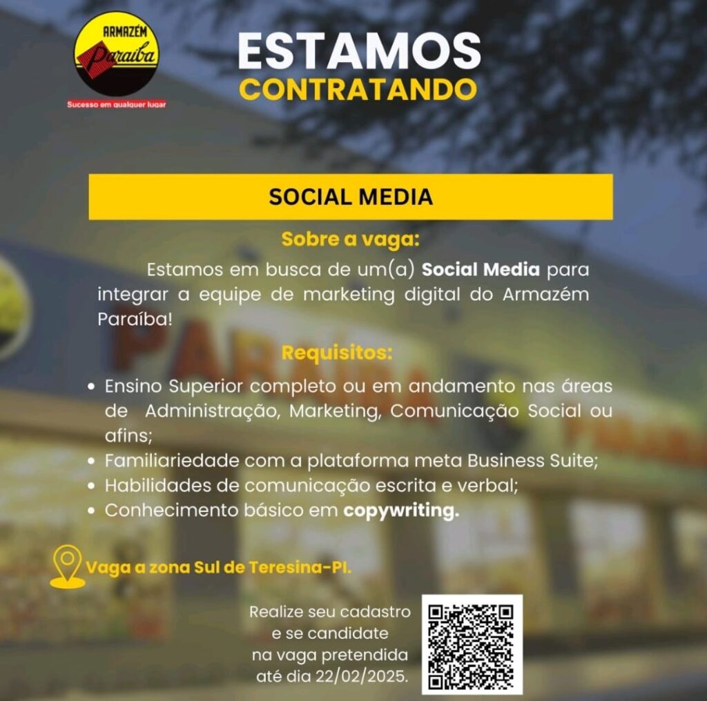 Vaga para Social Media