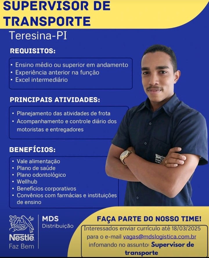 Vaga para Supervisor de Transporte