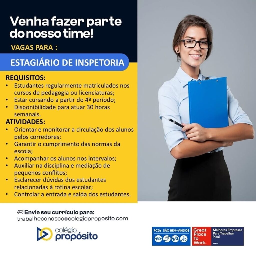 Vaga de Estágio para Inspetora