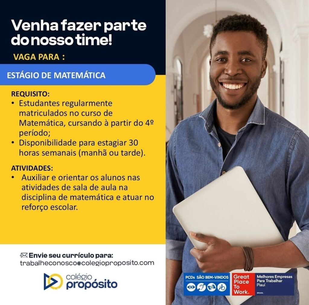 Vaga de Estágio para Matemática