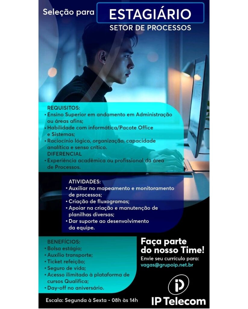 Vaga de Estágio para Setor de Processos