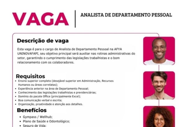 Vaga para Analista de DP