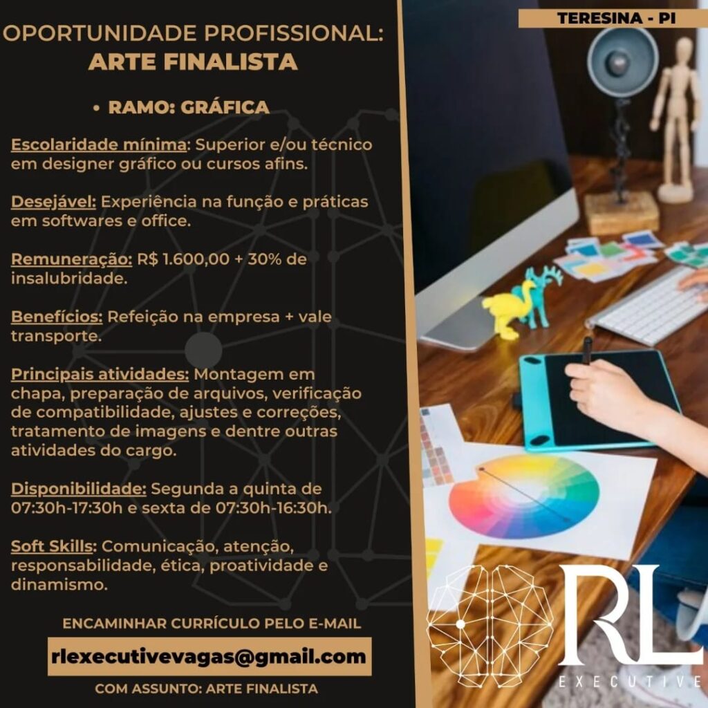 Vaga para Arte Finalista