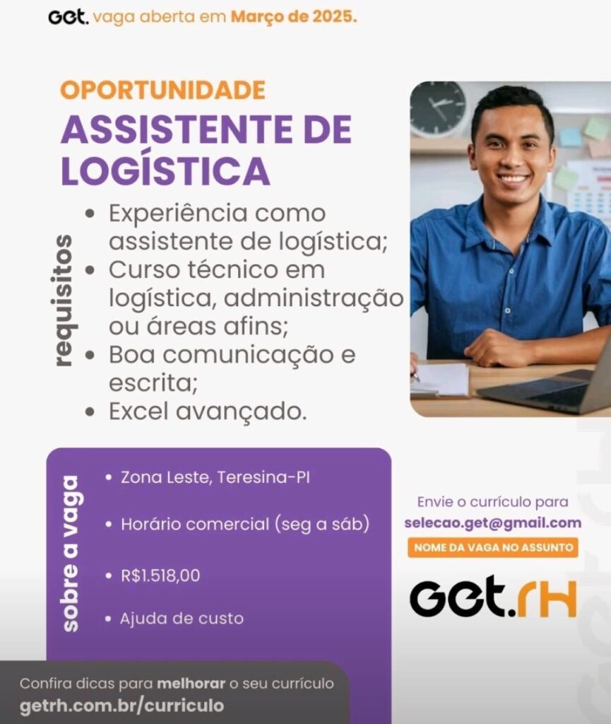 Vaga para Assistente de Logística