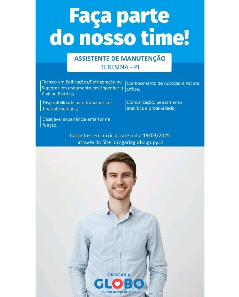 Vaga para Assistente de Manutenção