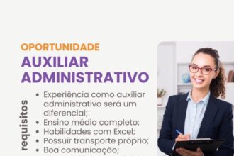 Vaga para Auxiliar Administrativo