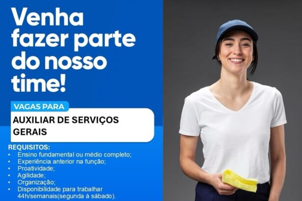 Vaga para Auxiliar de Serviços Gerais