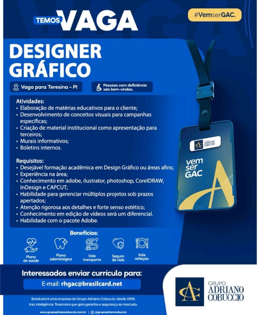 Vaga para Designer Gráfico