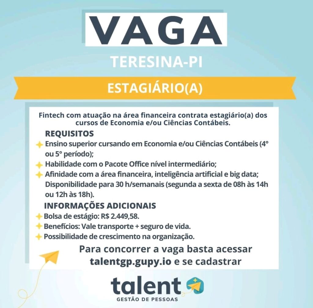 Vaga para Estagiário