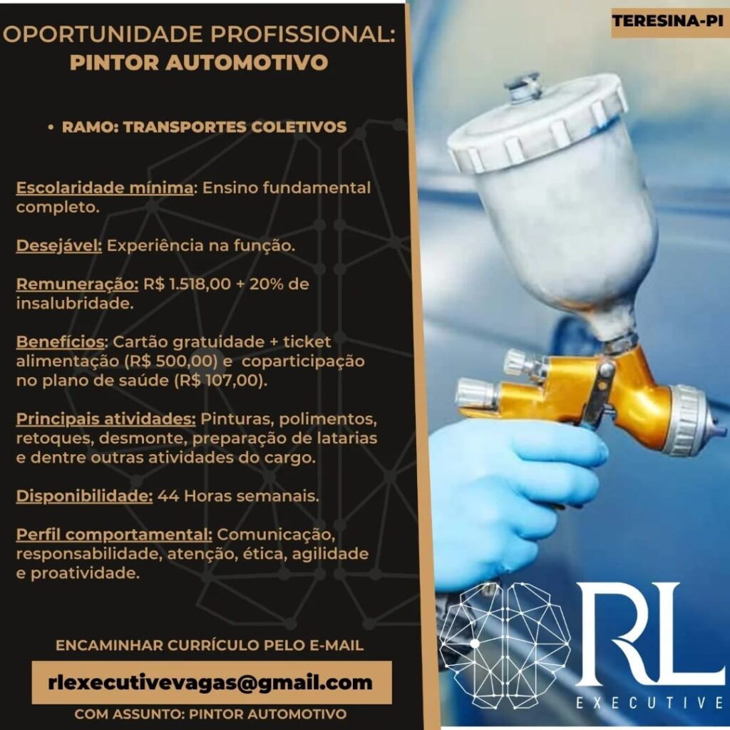 Vaga para Pintor Automotivo