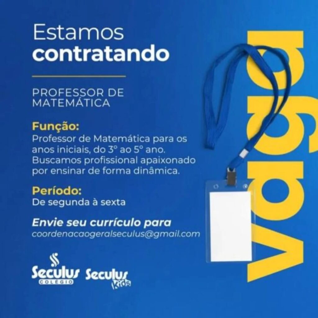 Vaga para Professor de Matemática