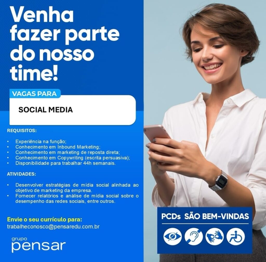Vaga para Social Media